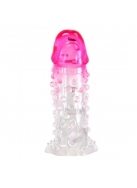 Прозрачно-розовая насадка на пенис Wilford - 13,5 см. - Baile - в Долгопрудном купить с доставкой