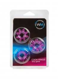 Набор из 3 лиловых эрекционных колец различной формы - Erowoman-Eroman - в Долгопрудном купить с доставкой