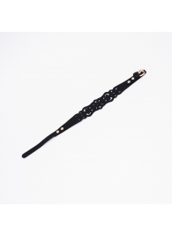 Черный ажурный чокер с золотистой фурнитурой - Crazy Handmade - купить с доставкой в Долгопрудном