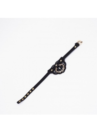 Черный чокер с клепками и золотистой фурнитурой - Crazy Handmade - купить с доставкой в Долгопрудном