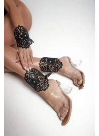 Черный фигурные оковы с золотистой фурнитурой - Crazy Handmade - купить с доставкой в Долгопрудном