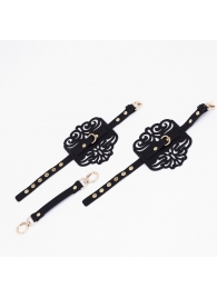 Черный фигурные оковы с золотистой фурнитурой - Crazy Handmade - купить с доставкой в Долгопрудном