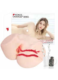 Мастурбатор-полуторс с двойным слоем материала и вибрацией Jenny Onahole Real Vagina - KOKOS - в Долгопрудном купить с доставкой