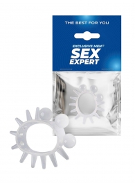 Эластичное эрекционное кольцо с шариками и лучами - Sex Expert - в Долгопрудном купить с доставкой