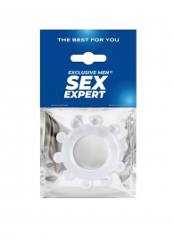 Прозрачное эрекционное кольцо со стимулирующими шариками - Sex Expert - в Долгопрудном купить с доставкой