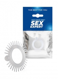 Эластичное эрекционное кольцо с шипиками и шариком - Sex Expert - в Долгопрудном купить с доставкой