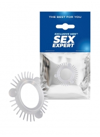 Эластичное эрекционное кольцо с 3 шариками и шипами - Sex Expert - в Долгопрудном купить с доставкой