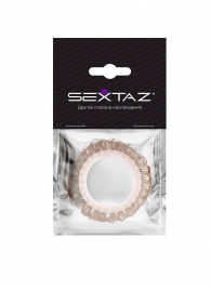 Эрекционное кольцо с бежевыми «ресничками» - Sextaz - в Долгопрудном купить с доставкой