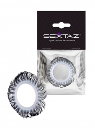 Эластичное эрекционное колечко с черными «ресничками» - Sextaz - в Долгопрудном купить с доставкой