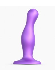 Фиолетовая насадка Strap-On-Me Dildo Plug Curvy size M - Strap-on-me - купить с доставкой в Долгопрудном