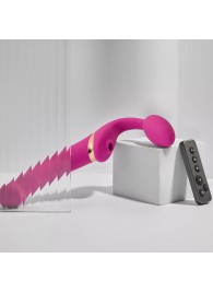 Ярко-розовый безремневой страпон Multi Orgasm Bendable Strap-On size XL с клиторальной стимуляцией - Strap-on-me - купить с доставкой в Долгопрудном