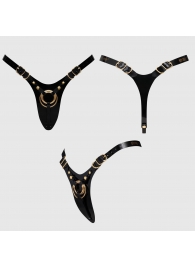 Черный пояс для фиксации насадок Strap-On-Me Leatherette Harness Fabulous - Strap-on-me - купить с доставкой в Долгопрудном