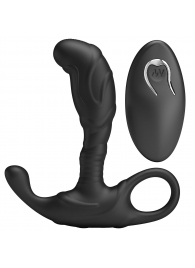 Черный изогнутый массажёр простаты с вибрацией и пультом ДУ - Baile - в Долгопрудном купить с доставкой