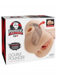 Телесный мастурбатор с вибрацией Double Pounder Vibrating Squeeze Stroker - Pipedream - в Долгопрудном купить с доставкой