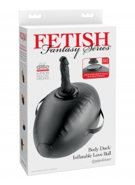 Черный надувной мяч с платформой для фиксации дилдо Body Dock Inflatable Love Ball - Pipedream - купить с доставкой в Долгопрудном