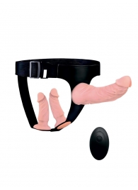 Женский страпон с 3 насадками и вибрацией - Erowoman-Eroman - купить с доставкой в Долгопрудном