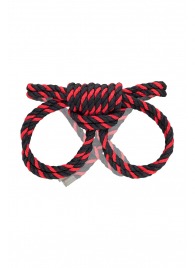 Черно-красные наручники-оковы ’’Узел-омега’’ из хлопковой веревки - Pecado - купить с доставкой в Долгопрудном