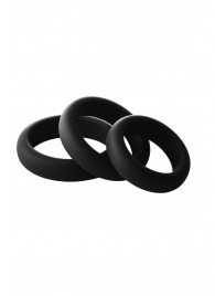 Набор из 3 черных эрекционных колец Smooth Silicone Cockring Pack - Dream Toys - в Долгопрудном купить с доставкой