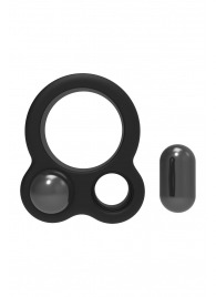 Черное эрекционное кольцо с утяжелителями Cockring Dual Weight - Dream Toys - в Долгопрудном купить с доставкой