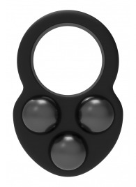 Черное эрекционное кольцо с утяжелителями - Dream Toys - в Долгопрудном купить с доставкой