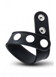 Черное эрекционное кольцо на кнопках - Blush Novelties - в Долгопрудном купить с доставкой