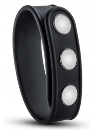 Черное эрекционное кольцо на кнопках - Blush Novelties - в Долгопрудном купить с доставкой