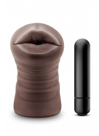 Коричневый мастурбатор-ротик Krystal Vibrating Masturbator - Blush Novelties - в Долгопрудном купить с доставкой