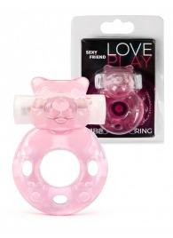 Розовое эрекционное виброкольцо в форме мишки - 1137 - в Долгопрудном купить с доставкой