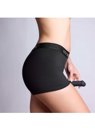 Черные трусики-боксеры для фиксации насадок Strap-on-me Harness Lingerie Allure - size S - Strap-on-me - купить с доставкой в Долгопрудном