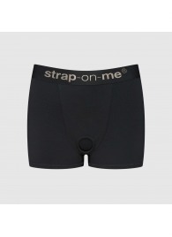 Черные трусики-боксеры для фиксации насадок Strap-on-me Harness Lingerie Allure - size L - Strap-on-me - купить с доставкой в Долгопрудном