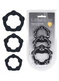 Набор из 3 эрекционных колец Beaded Silicone Cockring Set - Shots Media BV - в Долгопрудном купить с доставкой