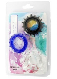 Набор из 3 эрекционных колец разного цвета и рельефа - Boys of Toys - в Долгопрудном купить с доставкой
