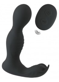 Черная анальная пробка с вибрацией, вращением и пультом ДУ RC Butt Plug with 2 Functions - Orion - в Долгопрудном купить с доставкой