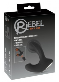 Черная анальная вибропробка с функцией расширения RC Butt Plug with 3 functions - Orion - в Долгопрудном купить с доставкой