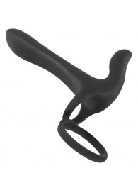 Черная насадка на член с вибрацией Couple’s Vibrator - Orion - в Долгопрудном купить с доставкой