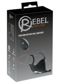 Черная вибронасадка для эрекции и стимуляции мошонки Cock ring with RC ball massager - Orion - в Долгопрудном купить с доставкой