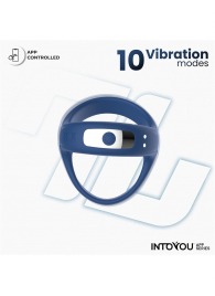 Синее интерактивное эрекционное виброкольцо Rank - Intoyou - в Долгопрудном купить с доставкой