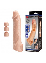 Телесный фаллоудлинитель с подхватом мошонки Silas - 26 см. - Baile - в Долгопрудном купить с доставкой