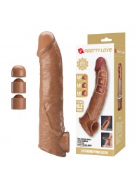Карамельный фаллоудлинитель с подхватом мошонки Silas - 26 см. - Baile - в Долгопрудном купить с доставкой