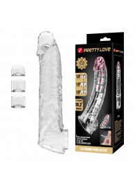 Прозрачный фаллоудлинитель с подхватом мошонки Silas - 26 см. - Baile - в Долгопрудном купить с доставкой