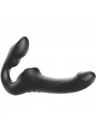 Черный безремневой страпон с 3 моторами - Ibiza - купить с доставкой в Долгопрудном