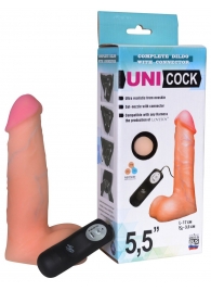 Фаллическая насадка Харнесс UNICOCK 5,5  с вибрацией - 17 см. - LOVETOY (А-Полимер) - купить с доставкой в Долгопрудном