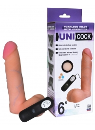 Фаллическая насадка Харнесс UNICOCK 6  с вибрацией - 18 см. - LOVETOY (А-Полимер) - купить с доставкой в Долгопрудном