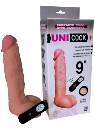 Фаллическая насадка Харнесс UNICOCK 9  с вибрацией - 24 см. - LOVETOY (А-Полимер) - купить с доставкой в Долгопрудном
