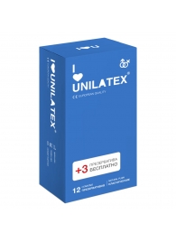 Классические презервативы Unilatex Natural Plain - 12 шт. + 3 шт. в подарок - Unilatex - купить с доставкой в Долгопрудном