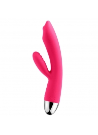 Сливово-розовый вибратор Trysta с клиторальным отростком и движущимся шариком в кончике - 18,6 см. - Svakom