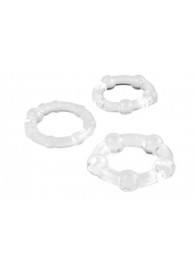 Набор из 3 прозрачных эрекционных колец с разным рельефом - A-toys - в Долгопрудном купить с доставкой