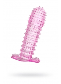 Гелевая розовая насадка с шипами - 12 см. - Toyfa Basic - в Долгопрудном купить с доставкой