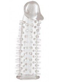 Прозрачная насадка на половой член с закрытой головкой и шипами - 12,5 см. - Toyfa Basic - в Долгопрудном купить с доставкой