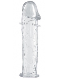 Гладкая прозрачная насадка с усиками под головкой - 12,5 см. - Toyfa Basic - в Долгопрудном купить с доставкой